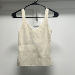 Old Navy Cream Fitted Sleeveless Tank Top